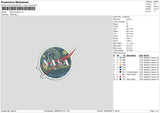 Nasa Emblem Embroidery File 6 sizes