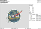 Nasa Emblem Embroidery File 6 sizes