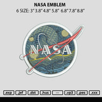 Nasa Emblem Embroidery File 6 sizes