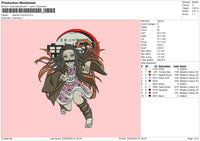 Nezuko Running Embroidery File 6 sizes