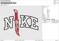 NiKE KNIFE RED Embroidery