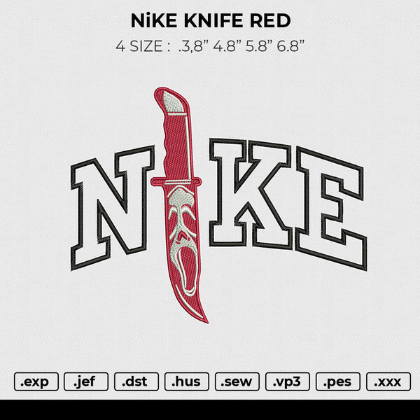 NiKE KNIFE RED Embroidery