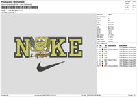 Nike Spongeob Embroiery File 6 sizes