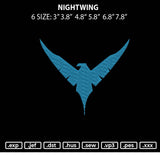 Nightwing Embroidery File 6 sizes