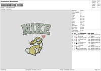 Nike Rabbit Love V2 Embroidery File 6 sizes