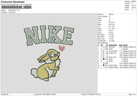 Nike Rabbit Love V2 Embroidery File 6 sizes