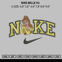 Nike Belle V2 Embroidery File 6 sizes