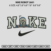 Nike Robot 2601 Embroidery File 6 sizes