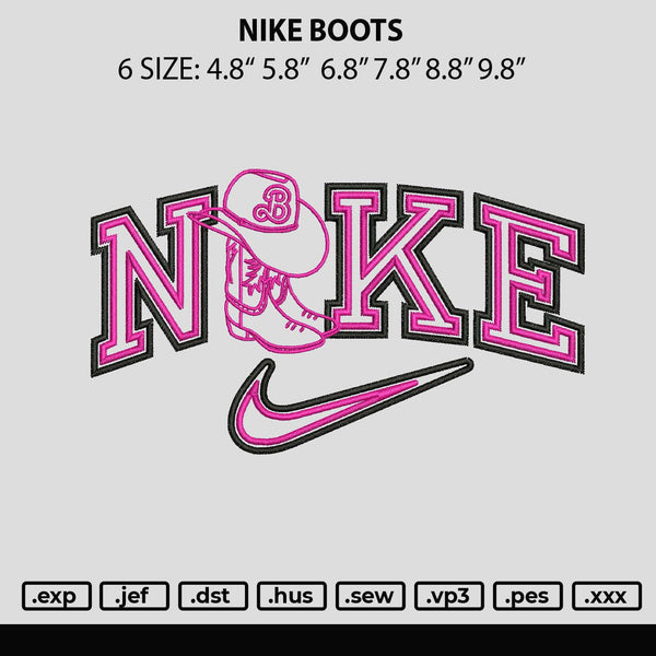 Nike Boots Embroidery File 6 sizes