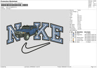 Nike Car 2909 Embroidery File 6 sizes