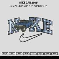 Nike Car 2909 Embroidery File 6 sizes