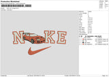 Nike Car Orange Embroidery File 6 sizes