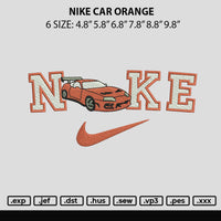 Nike Car Orange Embroidery File 6 sizes