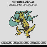 Nike Charizard 1602 Embroidery File 6 sizes