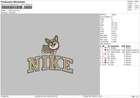 Nike Corgi Embroidery File 6 sizes