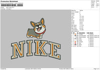 Nike Corgi Embroidery File 6 sizes