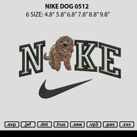 Nike Dog 0512 Embroidery File 6 sizes