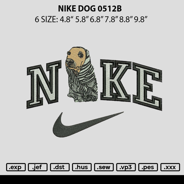 Nike Dog 0512b Embroidery File 6 sizes