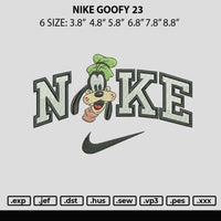 Nike Goofy 23 Embroiery File 6 sizes