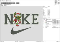 Nike Grinch Stitch Embroidery File 6 sizes