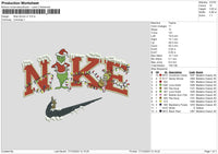 Nike Grinch V07 Embroidery File 6 sizes