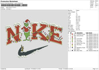 Nike Grinch V07 Embroidery File 6 sizes