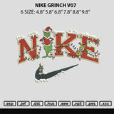 Nike Grinch V07 Embroidery File 6 sizes