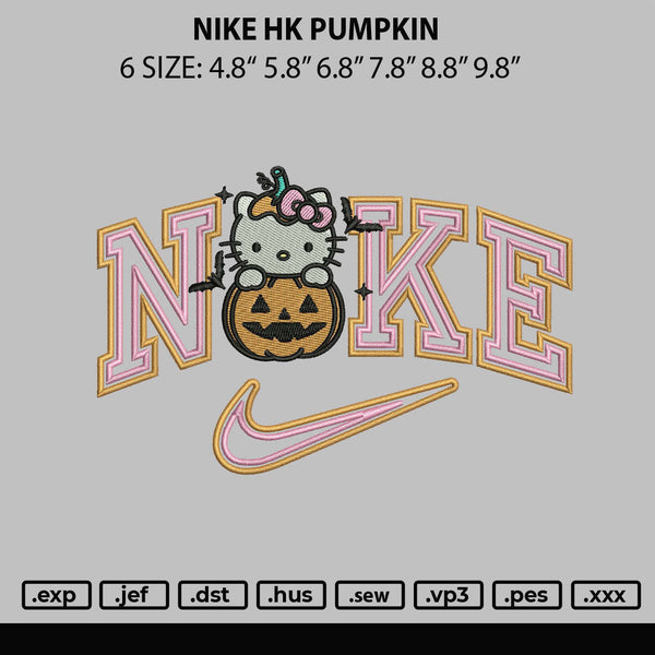 Nike Hk Pumpkin Embroidery File 6 sizes