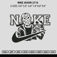 Nike Jason 2710 Embroidery File 6 sizes