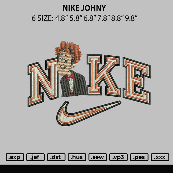 Nike Johny Embroidery File 6 sizes