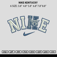 Nike Kentucky Embroidery File 6 sizes