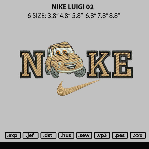 Nike Luigi 02 Embroidery File 6 sizes