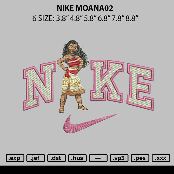 Nike Moana02 Embroidery File 6 sizes