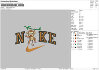 Nike Monkey Embroidery File 6 sizes