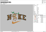 Nike Monkey Embroidery File 6 sizes