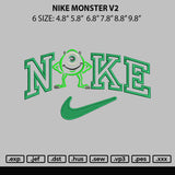 Nike Monster V2 Embroidery File 6 sizes