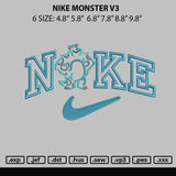 Nike Monster V3 Embroidery File 6 sizes