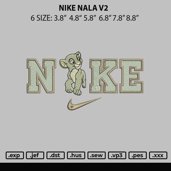 Nike Nala 2 Embroidery File 6 sizes