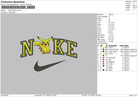 Nike Pikachu Swoosh Embroidery File 6 sizes