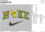 Nike Pikachu Swoosh Embroidery File 6 sizes