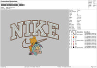 Nike Swoosh Pooh V4 Embroidery File 6 sizes