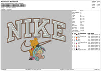 Nike Swoosh Pooh V4 Embroidery File 6 sizes