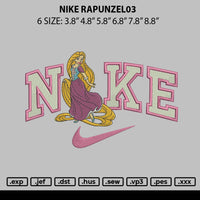 Nike Rapunzel03 Embroidery File 6 sizes