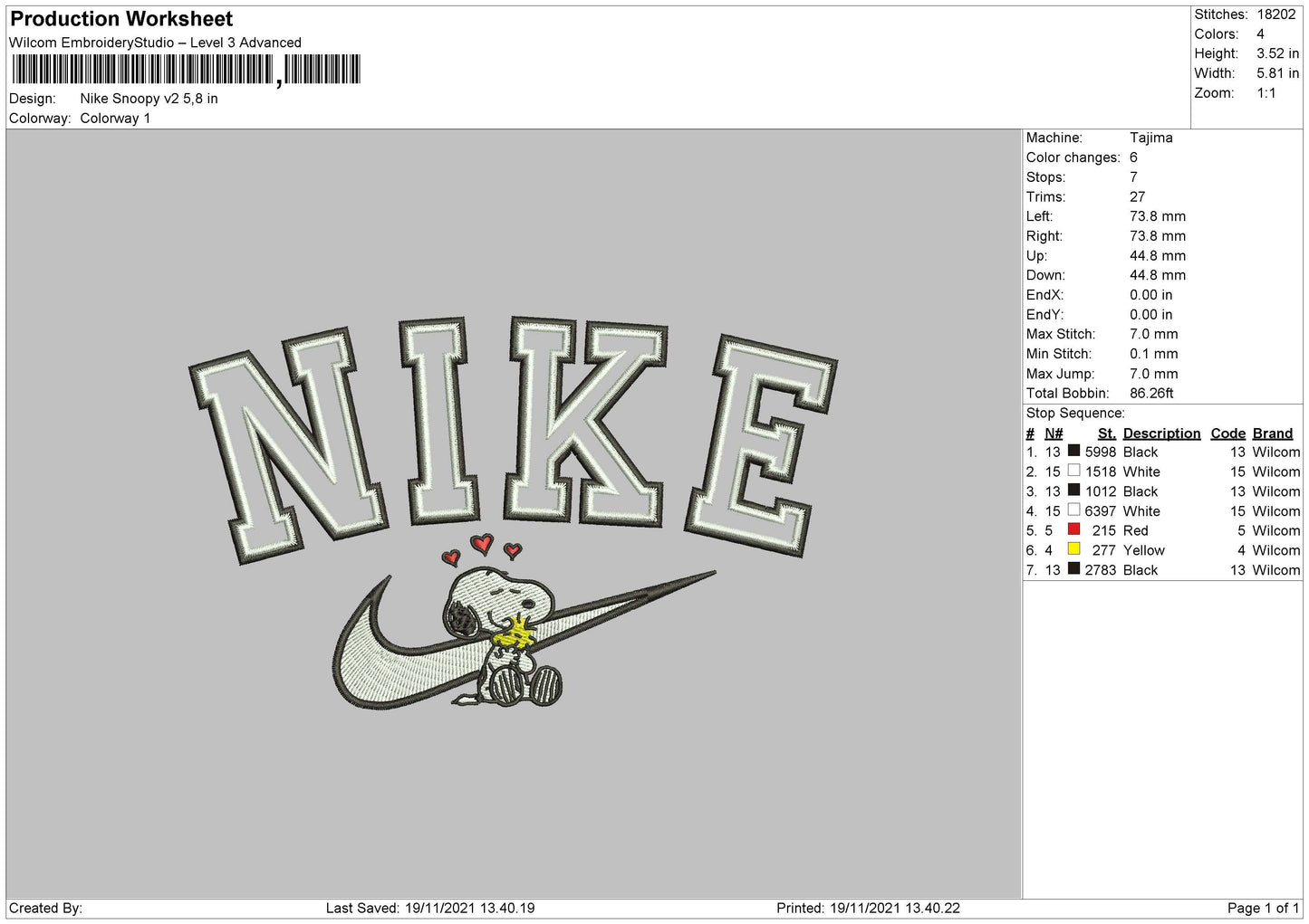 Nike Snoopy V2 Embroidery – Embrostudio