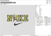 Nike Spongebob V2 Embroidery File 6 sizes