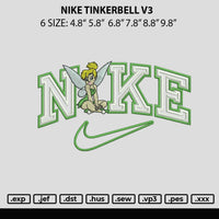 Nike Tinkerbell V3 Embroidery File 6 sizes