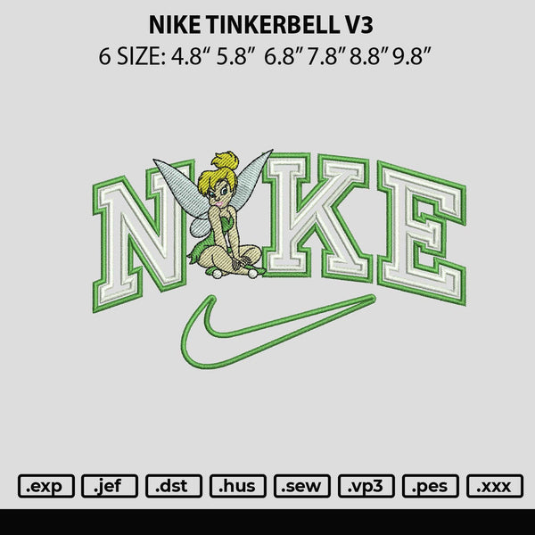 Nike Tinkerbell V3 Embroidery File 6 sizes