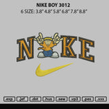 Nike Boy 3012 Embroidery File 6 sizes