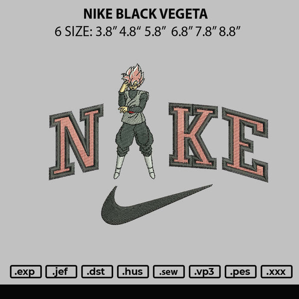 Nike Black Vegeta Embroidery File 6 sizes