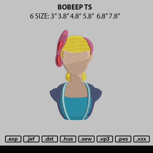 Bobeep Ts Embroidery File 6 sizes